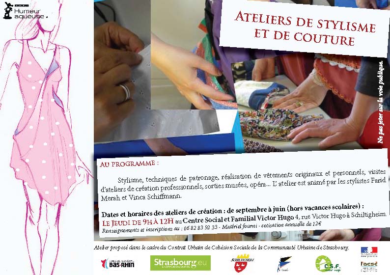 Flyer ateliers couture Schiltigheim Bischheim